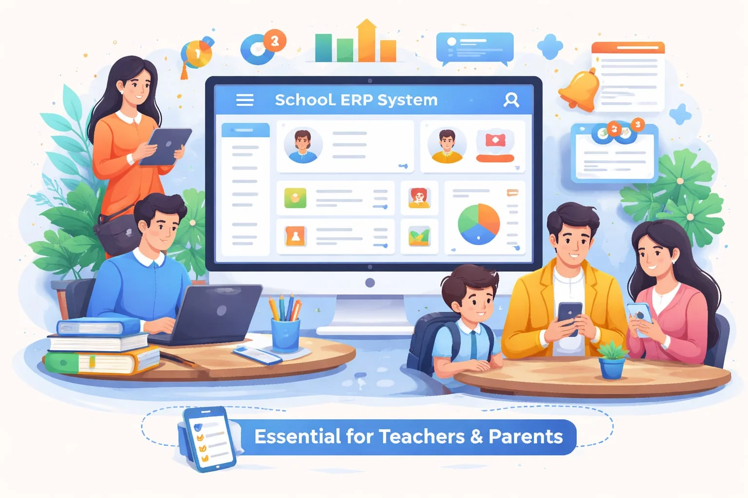 "स्कूल ERP सिस्टम कैसे शिक्षकों और अभिभावकों के बीच बेहतर संवाद बनाता है"